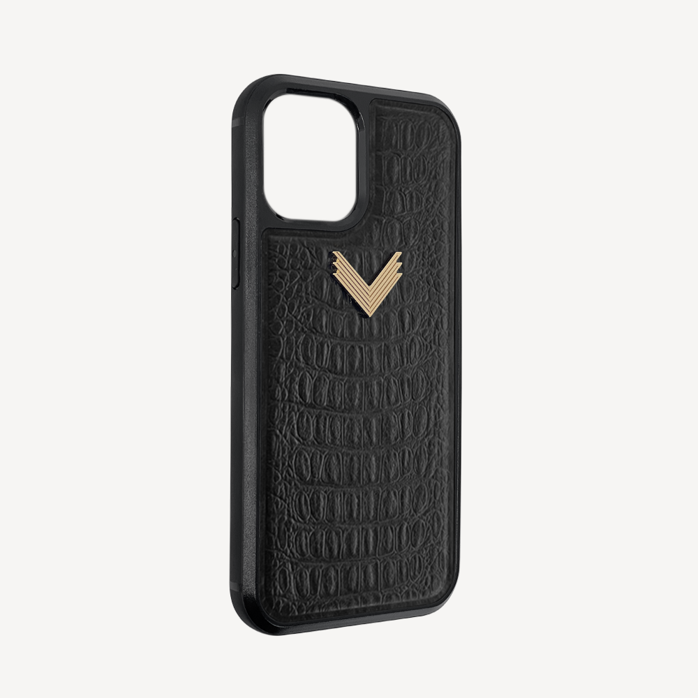 Husa Telefon iPhone 12/12 Pro, Piele Vitel, Textura Aligator