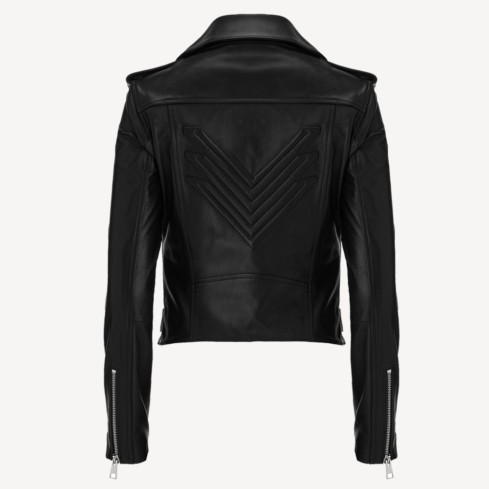 Jacheta Cropped Femei, Piele Vitel