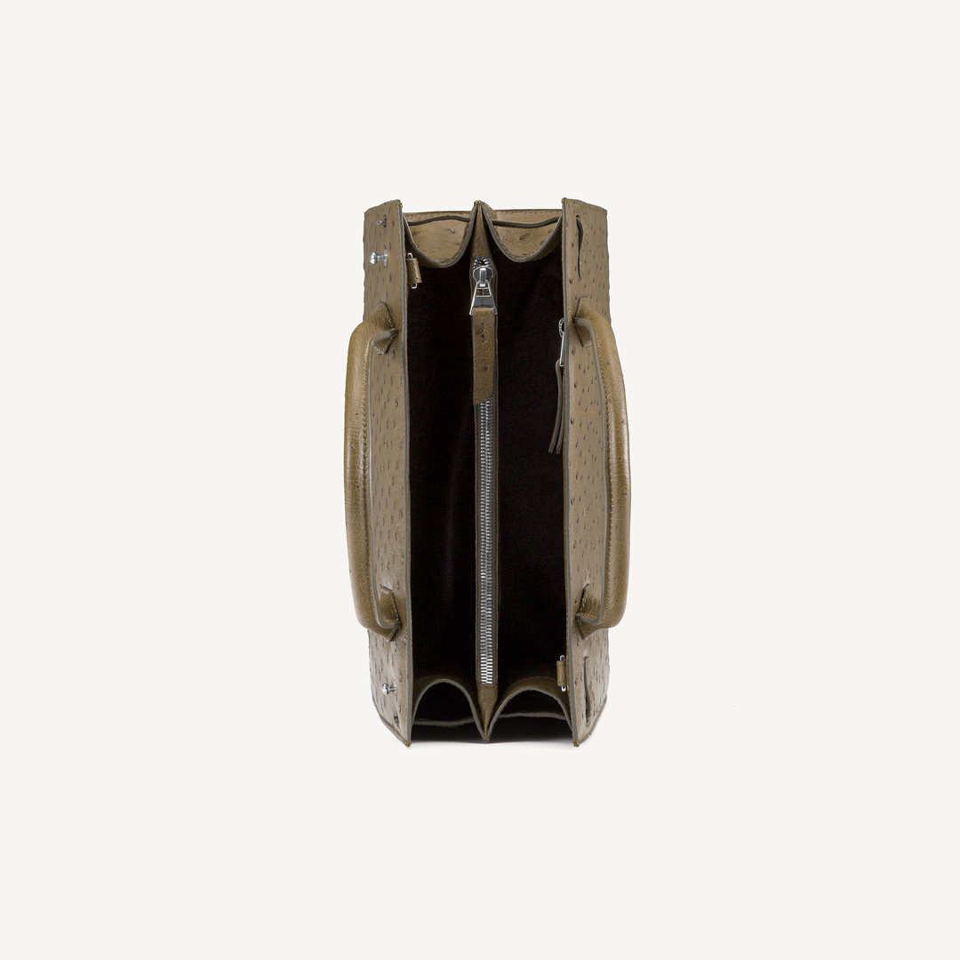 Geanta, Piele Strut, VLogo Aur Alb 14K