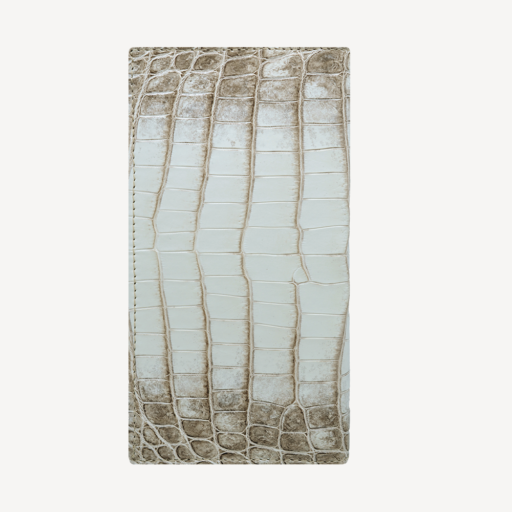 Portofel Bifold, Piele Crocodil Himalaya, VLogo Aur Galben 14K